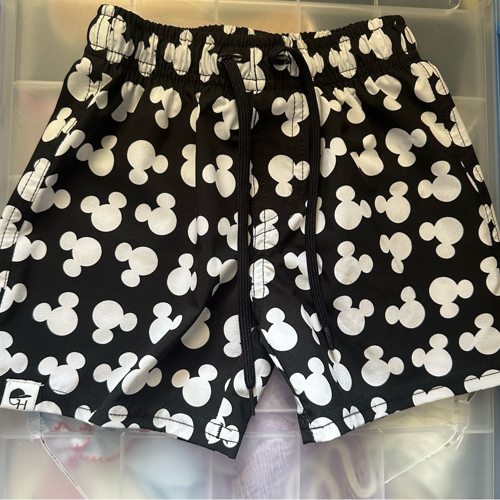 George Hats Kids Black and White Mickey Mouse Shorts